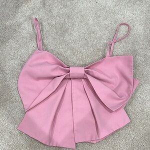 Pink Bow Detail Women's Top